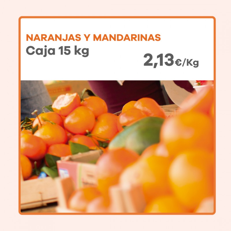 Caja de Naranjas de mesa y Mandarinas (15 kg)